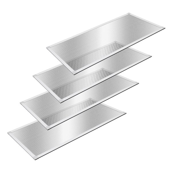 ECD Germany 4er Set Alu Lichtschachtabdeckung 60 x 115 cm Aluminium Gitter für Lichtschächte Kellerschachtabdeckung Kellerschacht Abdeckung Gitterrostabdeckung Gitterrost Schutzgitter Insektenschutz