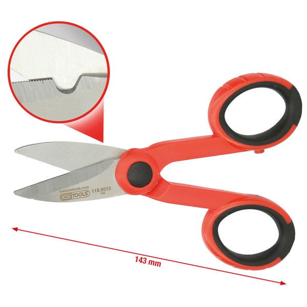 KS TOOLS Universal-Werkstattschere 143 mm - 118.0013