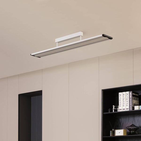 PRIOS LED Yuela (Modern) in Chrom aus Aluminium (1 flammig, ) Arbeitszimmerleuchte