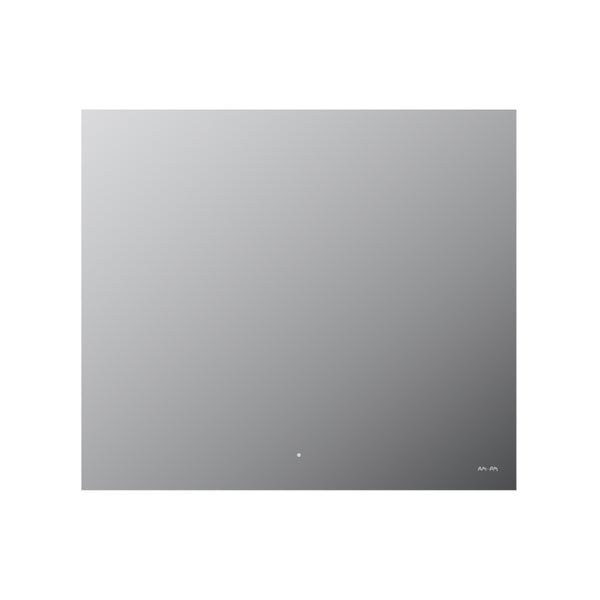 Rechteckiger Badezimmerspiegel mit Touch-Sensor und AM.PM Logo.