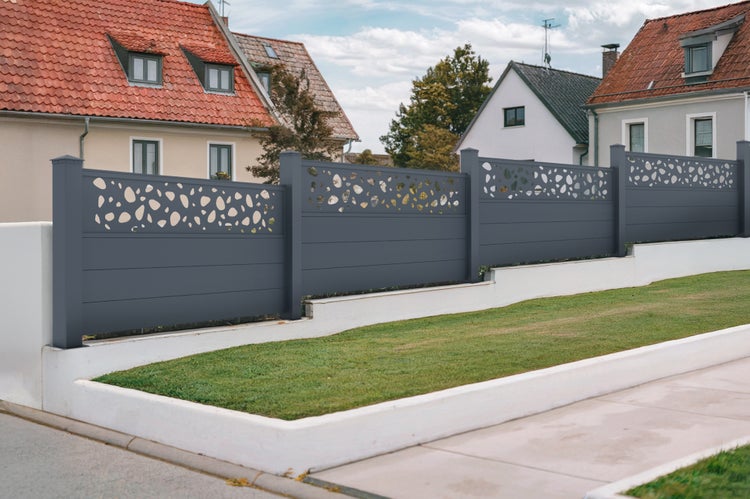 Vorgartenzaun aus Aluminium SUNNY 190H90 Grau