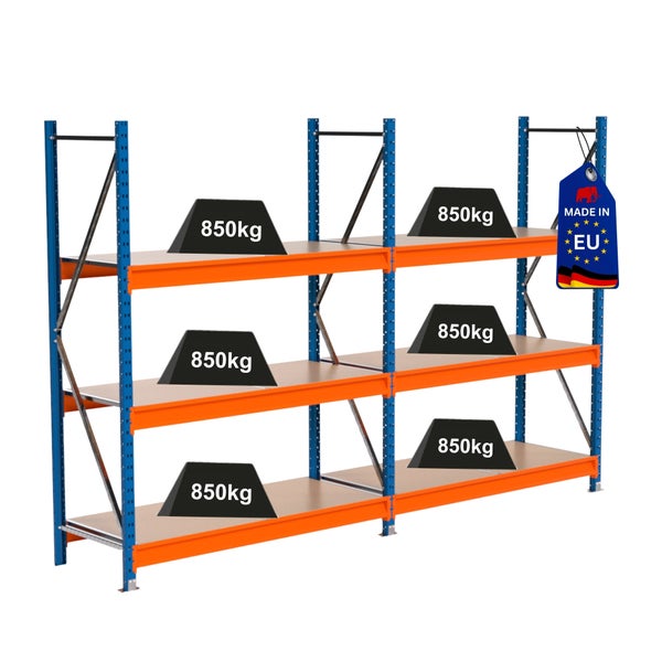 Lagerregal mit Gewichten und Herkunftsnachweis Europäische Union