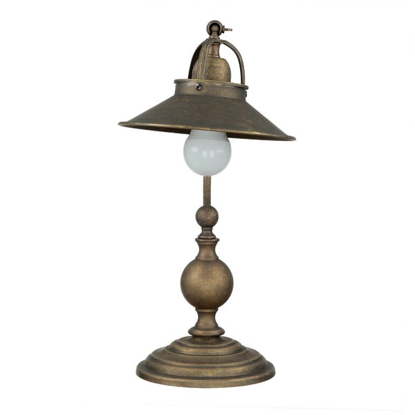 Tischleuchte im Retro-Stil mit Schirm und dekorativem Fuß