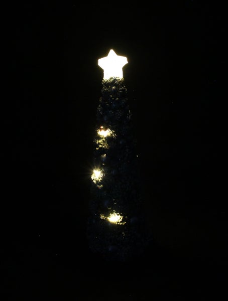 FRANK FLECHTWAREN | LED-Tanne Petit Sapin, 9,5 x 9,5 x 30,5 cm, POLYRESIN, KUNSTSTOFF