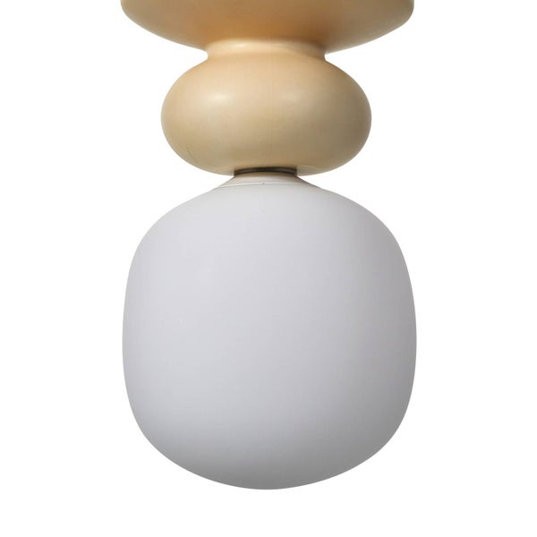 Lucande Pendelleuchte Fidelo (Skandinavisch) in Weiß aus Keramik (1 flammig, E14) - Deckenlampe Esstischlampe Hängelampe Hängeleuchte Wohnzimmerleuchte