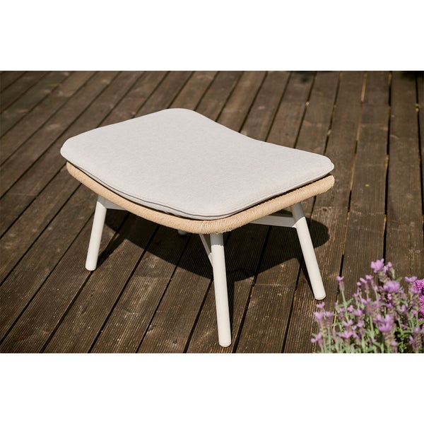 Bille Hocker mit Kissen beige, natur, grau. 78 X 50 X 41 cm