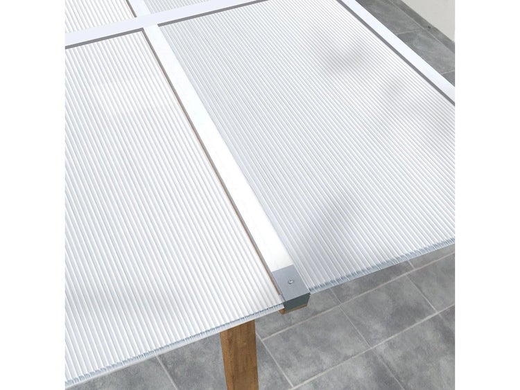FLOORDIREKT Doppelstegplatte aus Polycarbonat - Stegplatte für Gewächshäuser - 4 mm Stärke - 60,5 x 121 cm - Transparent
