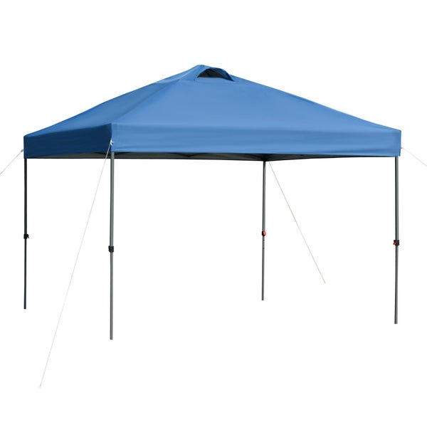 Outsunny Pavillon ca. 3x3m, wasserdicht Stabil Winterfest Pop-up Faltpavillon, UV Schutz, Faltbar Partyzelt, Gartenzelt mit Tasche, Gartenpavillon für Camping Garten, Blau