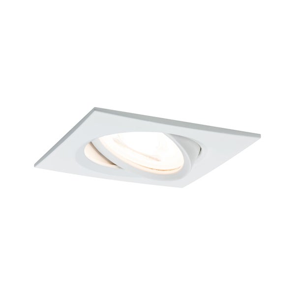 LED Einbauleuchte Nova Coin Einzelleuchte schwenkbar eckig 84x84mm 50° Coin 6W 470lm 230V 2700K Weiß matt