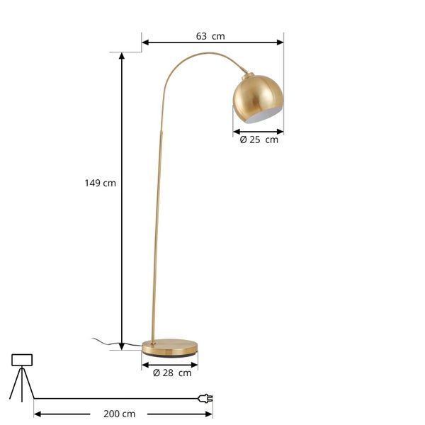 Abmessungen der Stehlampe