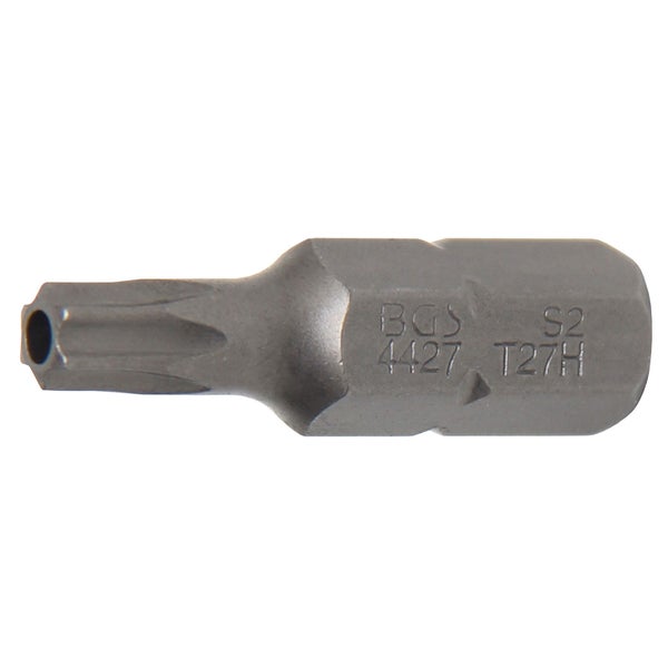 BGS Bit Länge 30 mm Antrieb Außensechskant 8 mm (5/16) T-Profil (für Torx) mit Bohrung T27 - 4427