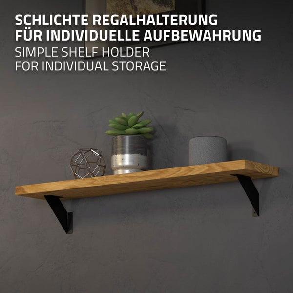 ML-Design 2 Stück Regalhalterung 10 cm, Schwarz, Metall, Dreieckige Regalhalterungen, Schwebende Regalwinkel, Wandmontage, 90° Wandhalterung, Regalträger Wandregal Wandkonsole Hängeregal Regalstütze