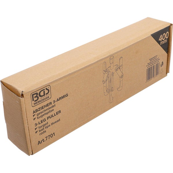 Verpackung eines Dreiarmabziehers mit 400 Millimeter Länge