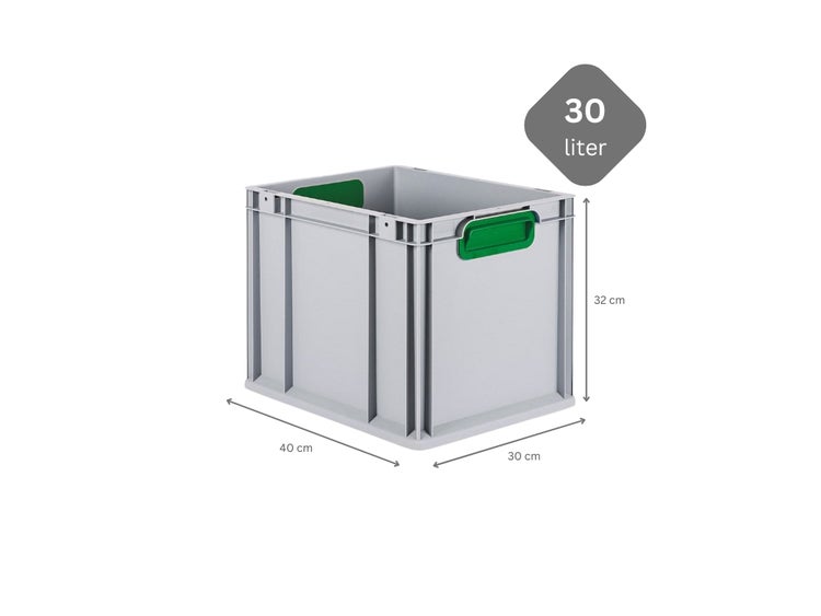 PROREGAL Spar Set 5x Eurobox Nextgen Color HxBxT 32 x 30 x 40 cm 30 Liter Griffe Gelb Geschlossen Glatter Boden Eurobehälter Transportbox
