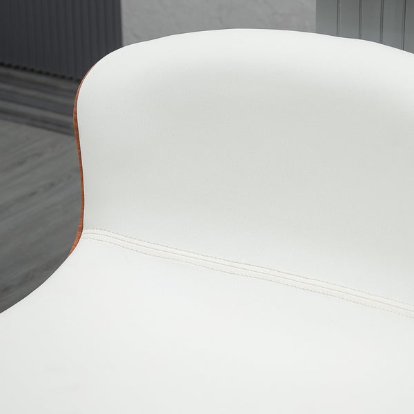 Barhocker mit Kunstlederbezug und Holzmaserung