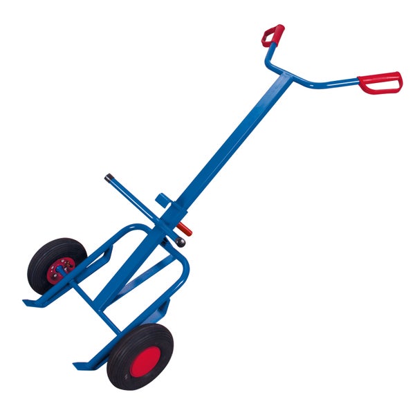 Sackkarre mit drei Rädern und roten Griffen