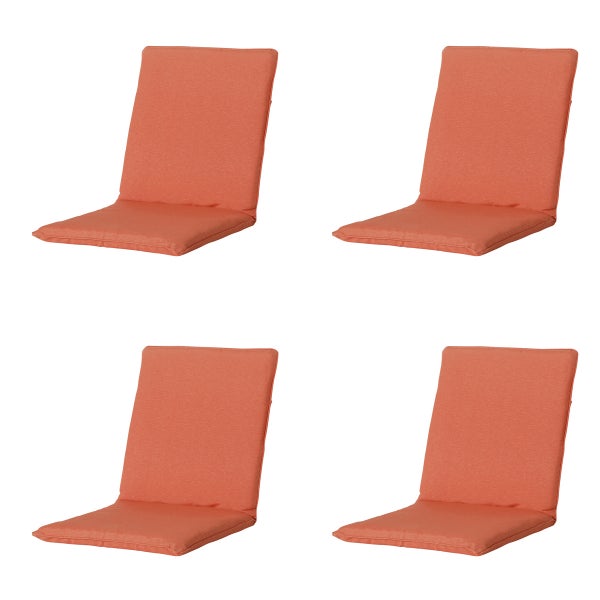 Stuhlauflage Stapelstuhl Panama Flammenorange - Ca. 97x49 cm - 4er-Set