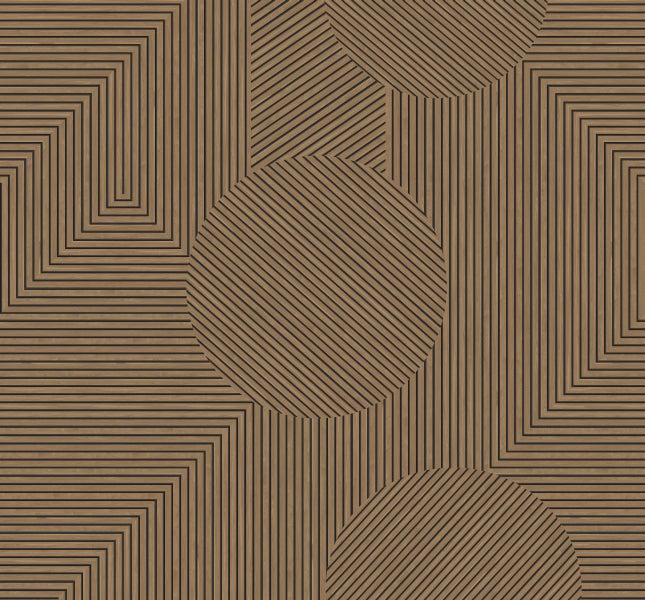 Dekorative Holzpaneele mit geometrischen Mustern aus Linien