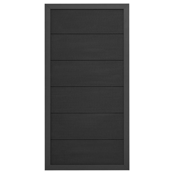 GartenLand WPC Zaun Set Classico ca. 90 x 180 cm Sichtschutz Anthrazit mit Rahmen Aluminium Anthrazit Ohne Pfosten