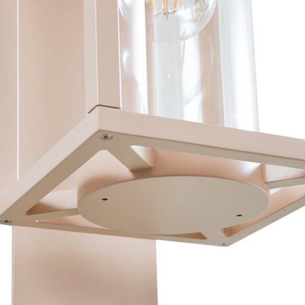 Lucande Wandleuchte außen Ferda (spritzwassergeschützt (Modern) in Creme aus Aluminium (1 flammig, E27) - Außenwandleuchten Wandlampe Led Außenlampe Outdoor für Außenwand/Hauswand Haus