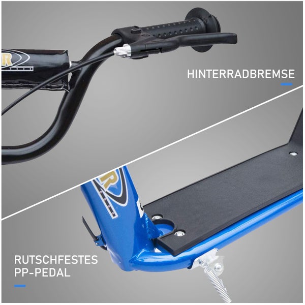 HOMCOM Kinderroller, L120 x B52 x H80-88 cm, Stahl, PVA, EVA, Blau