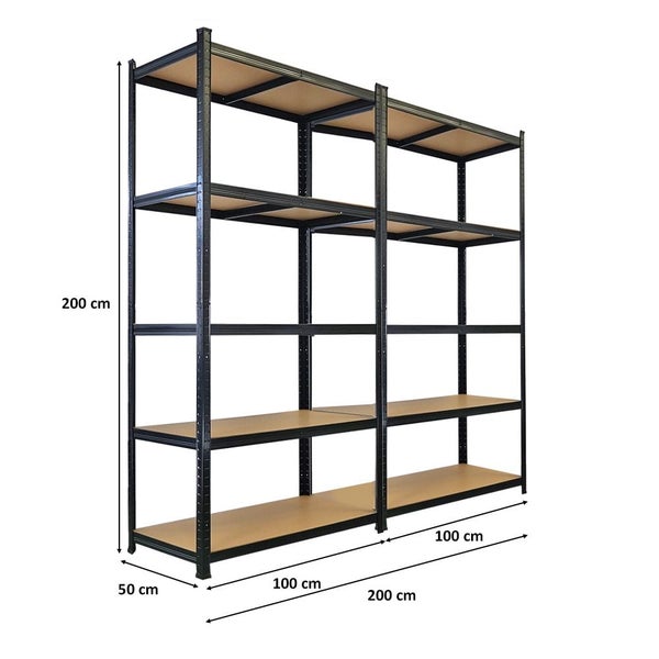 Schwerlastregal mit fünf Regalböden und den Maßen 200 x 200 x 50 cm