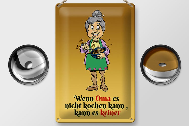 Blechschild Spruch 20x30cm Wenn Oma es nicht kochen kann