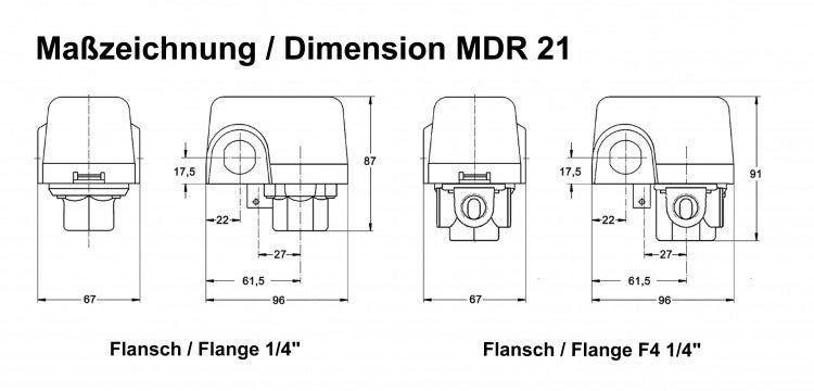 Condor Druckschalter Typ MDR 21/11-EA F4 1/4