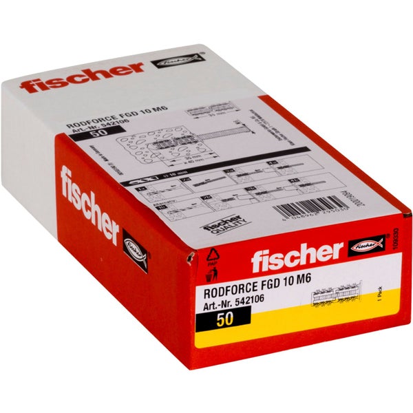 Fischer 50x Gewindestangendübel RodForce FGD M6 x 35 - 542106