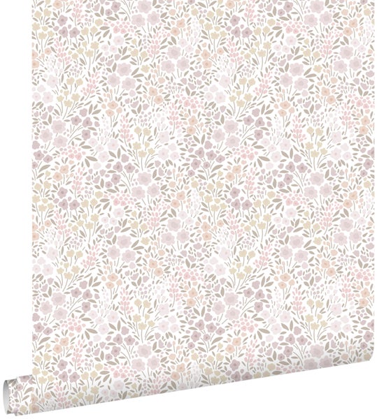 ESTAhome Tapete Blumen Violettrosa - 53 cm x 10.05 m - 139531