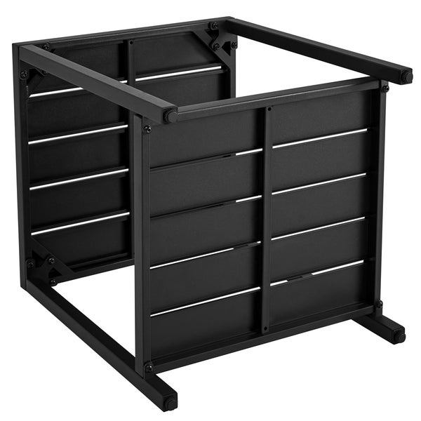 Untergestell aus Metall mit Lamellenwänden für Gartenmöbel oder Geräte