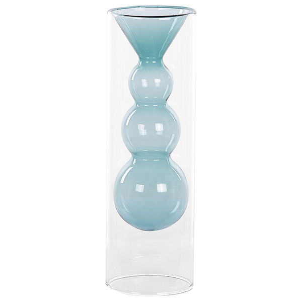 Blumenvase KALOCHI Glas 27 cm Türkis