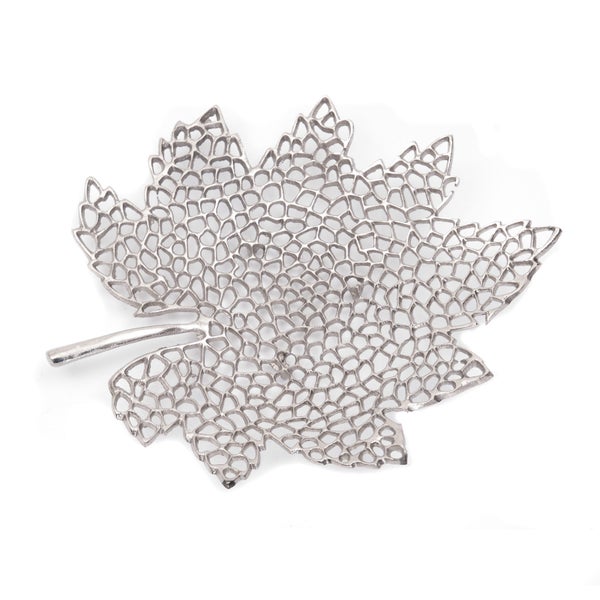 Deko-Schale Leaf 40 Metall Silber