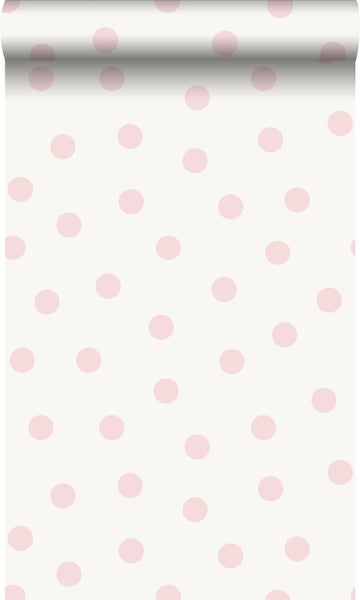 Origin Wallcoverings Tapete Punkte Weiß und Rosa - 53 cm x 10.05 m - 347701