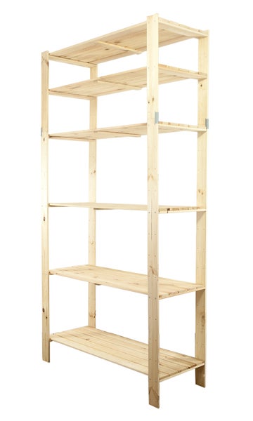 Holzregal mit sechs Fächern für Lagerung