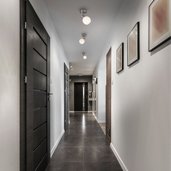 Wandleuchte - 5W, 470lm, LED, schwenkbar, Glas, warmweiß, matt-nickel