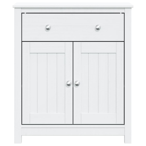 Badschrank BERG Weiß 69,5x34x80 cm Massivholz Kiefer