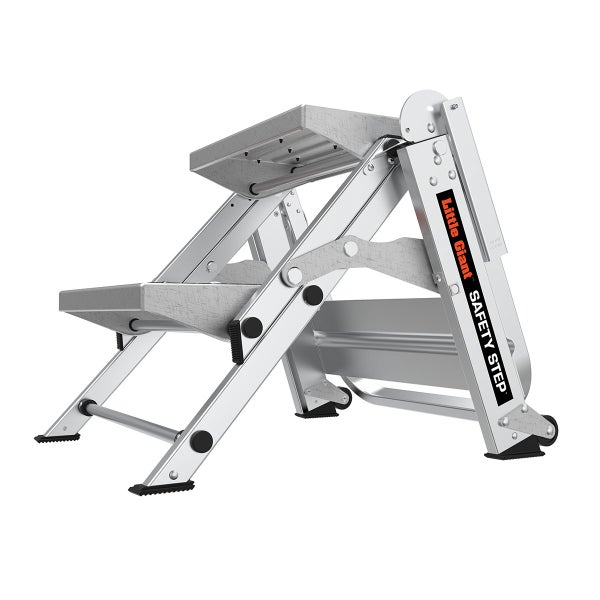 Little Giant Safety Step Klapptritt aus Aluminium mit zwei Stufen für sicheren Stand im Haushalt