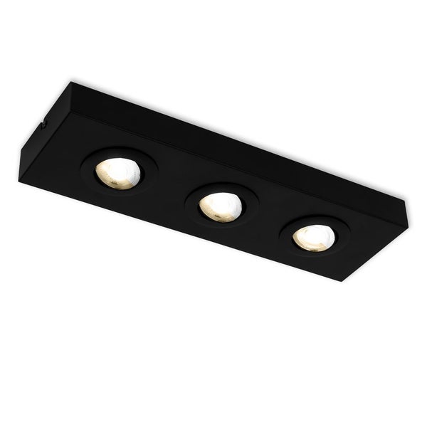 CTS LED ceiling light, black, 3xLED-platine/4W