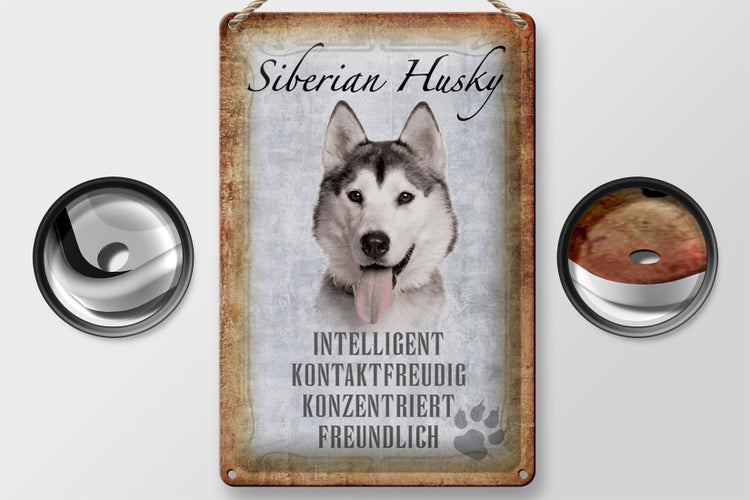 Blechschild Spruch 20x30cm Siberian Husky Hund Schild