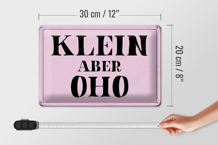 Blechschild Spruch 30x20cm klein aber Oho Schild