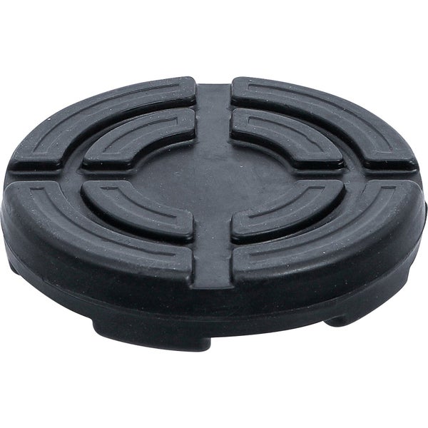 Schwarzer Möbelgleiter aus Kunststoff mit speziellem Profil