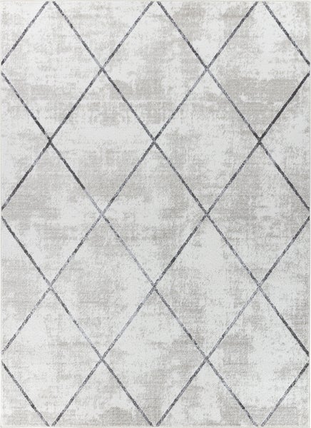 Moderner Skandinavischer Teppich Weiß/Grau 160x213 cm GAIA