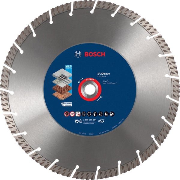 Bosch Expert MultiMaterial Diamanttrennscheiben 300 x 22,23 x 2,8 x 15 mm - 2608900664