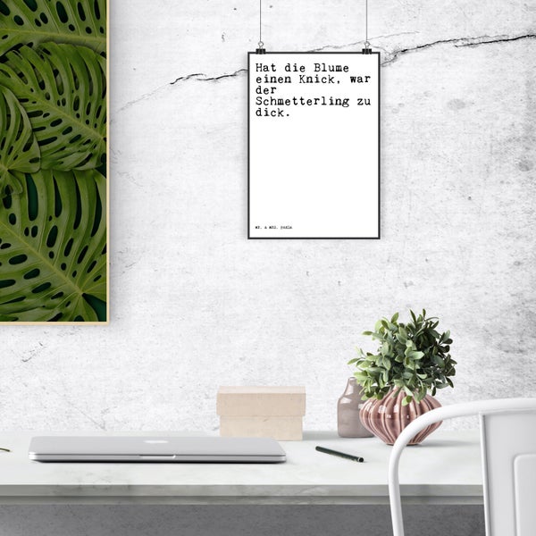 Mr. & Mrs. Panda DIN A4 Poster Hat die Blume einen... - Weiß