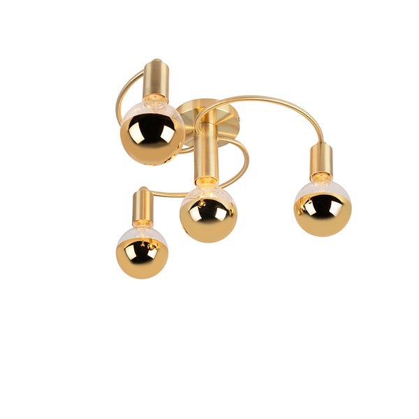 Goldene Deckenleuchte mit vier Lampen
