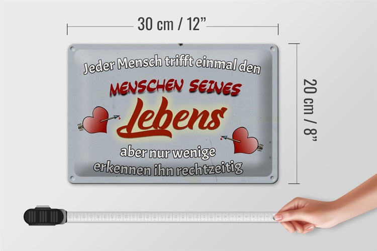 Blechschild Spruch 30x20cm Jeder Mensch trifft einmal den