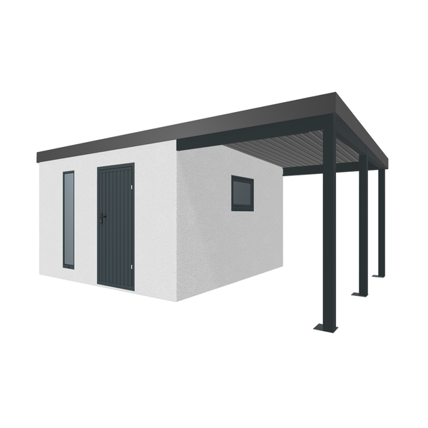 Geräteschuppen mit Carport