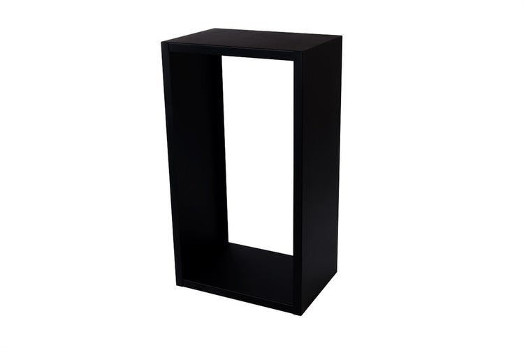 Schwarzes Regalelement zur Wandmontage