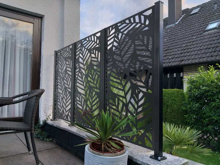 Sichtschutzwand ELEO Livenza 60 x 158 cm - Metall pulverbeschichtet anthrazit